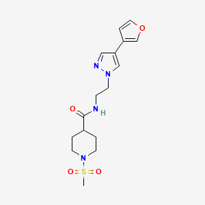 N-(2-(4-(furan-3-yl)-1H-pyrazol-1-yl)ethyl)-1-(methylsulfonyl)piperidine-4-carboxamide