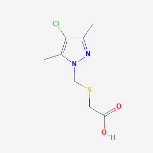 molecular formula C8H11ClN2O2S B2807905 {[(4-Chloro-3,5-dimethyl-1H-pyrazol-1-YL)methyl]thio}acetic acid CAS No. 1006436-36-7