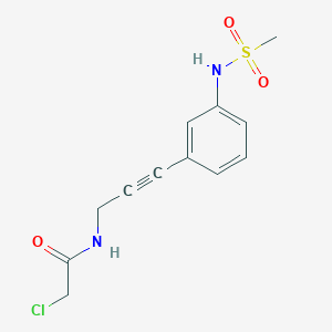 molecular formula C12H13ClN2O3S B2807906 2-Chloro-N-[3-[3-(methanesulfonamido)phenyl]prop-2-ynyl]acetamide CAS No. 2194020-44-3