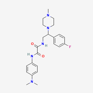 molecular formula C23H30FN5O2 B2807911 N1-(4-(dimethylamino)phenyl)-N2-(2-(4-fluorophenyl)-2-(4-methylpiperazin-1-yl)ethyl)oxalamide CAS No. 903306-79-6