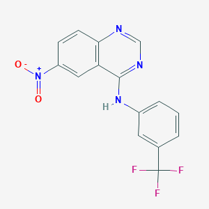 molecular formula C15H9F3N4O2 B2807921 6-Nitro-N-(3-(trifluoromethyl)phenyl)quinazolin-4-amine CAS No. 153436-73-8