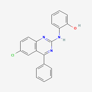 molecular formula C20H14ClN3O B2807924 2-[(6-Chloro-4-phenylquinazolin-2-yl)amino]phenol CAS No. 868155-50-4