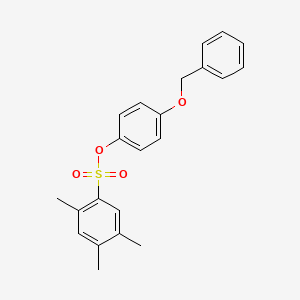 molecular formula C22H22O4S B2807926 4-(Benzyloxy)phenyl 2,4,5-trimethylbenzene-1-sulfonate CAS No. 889796-44-5