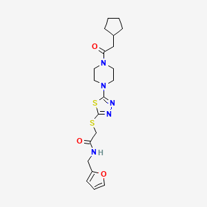 2-((5-(4-(2-cyclopentylacetyl)piperazin-1-yl)-1,3,4-thiadiazol-2-yl)thio)-N-(furan-2-ylmethyl)acetamide