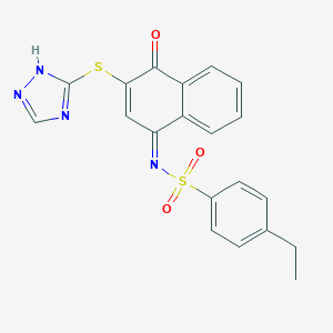 molecular formula C20H16N4O3S2 B280794 4-ethyl-N-[(1Z)-4-oxo-3-(1H-1,2,4-triazol-3-ylthio)naphthalen-1(4H)-ylidene]benzenesulfonamide 