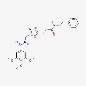 3,4,5-trimethoxy-N-((5-((2-oxo-2-(phenethylamino)ethyl)thio)-1,3,4-oxadiazol-2-yl)methyl)benzamide