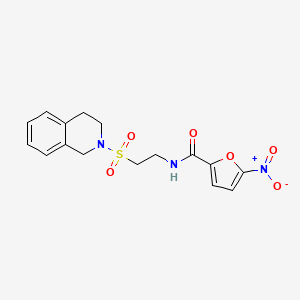 molecular formula C16H17N3O6S B2807942 N-(2-((3,4-dihydroisoquinolin-2(1H)-yl)sulfonyl)ethyl)-5-nitrofuran-2-carboxamide CAS No. 922012-55-3