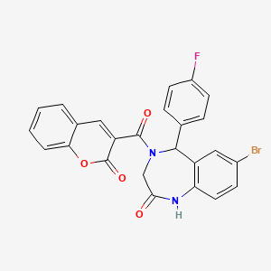 molecular formula C25H16BrFN2O4 B2807959 7-bromo-5-(4-fluorophenyl)-4-(2-oxo-2H-chromene-3-carbonyl)-4,5-dihydro-1H-benzo[e][1,4]diazepin-2(3H)-one CAS No. 533877-35-9