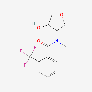 molecular formula C13H14F3NO3 B2807968 N-(4-Hydroxyoxolan-3-yl)-N-methyl-2-(trifluoromethyl)benzamide CAS No. 2310209-36-8