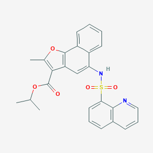 molecular formula C26H22N2O5S B280798 Isopropyl 2-methyl-5-[(8-quinolinylsulfonyl)amino]naphtho[1,2-b]furan-3-carboxylate 