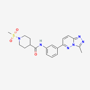 molecular formula C19H22N6O3S B2807980 N-(3-(3-methyl-[1,2,4]triazolo[4,3-b]pyridazin-6-yl)phenyl)-1-(methylsulfonyl)piperidine-4-carboxamide CAS No. 1207024-30-3