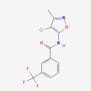 molecular formula C12H8ClF3N2O2 B2807983 N-(4-chloro-3-methyl-5-isoxazolyl)-3-(trifluoromethyl)benzenecarboxamide CAS No. 478262-53-2