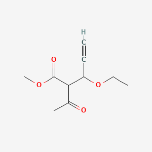 molecular formula C10H14O4 B2807987 Methyl 2-acetyl-3-ethoxypent-4-ynoate CAS No. 343333-28-8