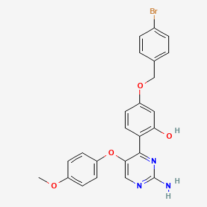 molecular formula C24H20BrN3O4 B2807988 2-(2-Amino-5-(4-methoxyphenoxy)pyrimidin-4-yl)-5-((4-bromobenzyl)oxy)phenol CAS No. 898922-85-5