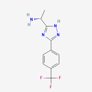 molecular formula C11H11F3N4 B2807989 (1R)-1-[3-[4-(三氟甲基)苯基]-1H-1,2,4-三唑-5-基]乙胺 CAS No. 2567489-15-8
