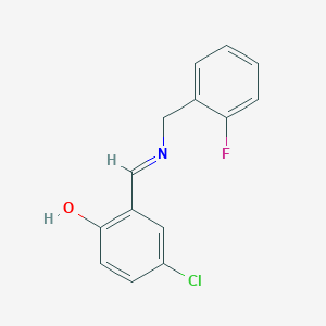 molecular formula C14H11ClFNO B2807992 4-氯-2-{(E)-[(2-氟苯甲基)亚胺]甲基}苯酚 CAS No. 1232822-69-3