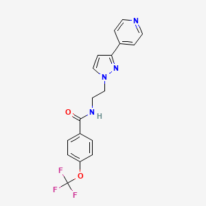 molecular formula C18H15F3N4O2 B2807999 N-(2-(3-(pyridin-4-yl)-1H-pyrazol-1-yl)ethyl)-4-(trifluoromethoxy)benzamide CAS No. 1448133-79-6