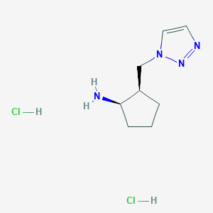molecular formula C8H16Cl2N4 B2808001 (1R,2R)-2-(三唑-1-基甲基)环戊烷-1-胺;二盐酸盐 CAS No. 2138271-79-9