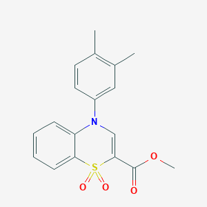 molecular formula C18H17NO4S B2808003 methyl 4-(3,4-dimethylphenyl)-4H-1,4-benzothiazine-2-carboxylate 1,1-dioxide CAS No. 1291871-11-8