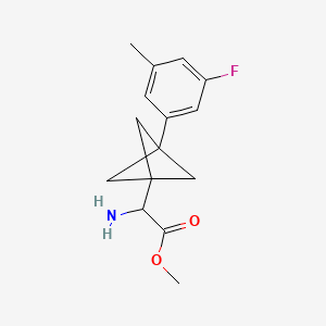 molecular formula C15H18FNO2 B2808007 Methyl 2-amino-2-[3-(3-fluoro-5-methylphenyl)-1-bicyclo[1.1.1]pentanyl]acetate CAS No. 2287270-68-0