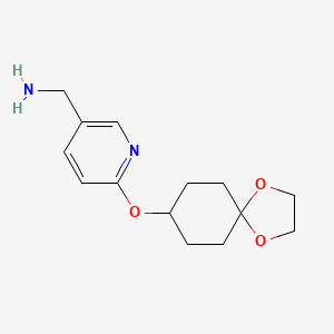 molecular formula C14H20N2O3 B2808010 (6-(1,4-Dioxaspiro[4.5]decan-8-yloxy)pyridin-3-yl)methanamine CAS No. 2034487-82-4