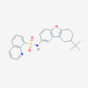 molecular formula C25H26N2O3S B280802 N-(8-tert-butyl-6,7,8,9-tetrahydrodibenzo[b,d]furan-2-yl)-8-quinolinesulfonamide 