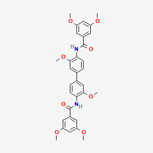 molecular formula C32H32N2O8 B2808024 N-[4-[4-[(3,5-dimethoxybenzoyl)amino]-3-methoxyphenyl]-2-methoxyphenyl]-3,5-dimethoxybenzamide CAS No. 304864-54-8