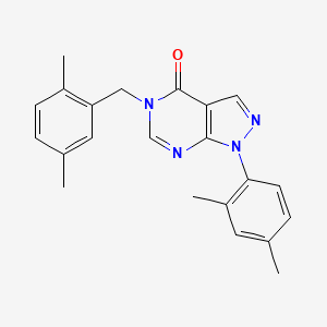 molecular formula C22H22N4O B2808027 1-(2,4-Dimethylphenyl)-5-[(2,5-dimethylphenyl)methyl]pyrazolo[3,4-d]pyrimidin-4-one CAS No. 895002-75-2