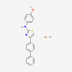 molecular formula C22H19BrN2OS B2808029 (4-Methoxyphenyl)(4-(4-phenylphenyl)(2,5-thiazolyl))amine hydrobromide CAS No. 1078634-26-0