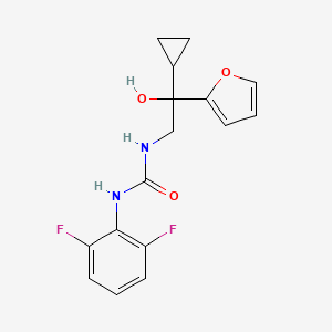 molecular formula C16H16F2N2O3 B2808033 1-(2-Cyclopropyl-2-(furan-2-yl)-2-hydroxyethyl)-3-(2,6-difluorophenyl)urea CAS No. 1448036-46-1