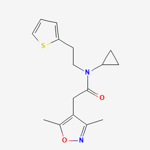 N-cyclopropyl-2-(3,5-dimethylisoxazol-4-yl)-N-(2-(thiophen-2-yl)ethyl)acetamide