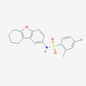 molecular formula C19H18FNO3S B280804 4-fluoro-2-methyl-N-(6,7,8,9-tetrahydrodibenzo[b,d]furan-2-yl)benzenesulfonamide 