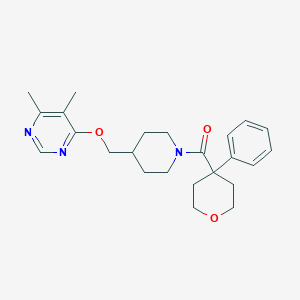 B2808052 [4-[(5,6-Dimethylpyrimidin-4-yl)oxymethyl]piperidin-1-yl]-(4-phenyloxan-4-yl)methanone CAS No. 2379984-51-5