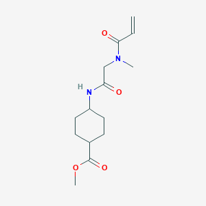 molecular formula C14H22N2O4 B2808054 Methyl 4-[[2-[methyl(prop-2-enoyl)amino]acetyl]amino]cyclohexane-1-carboxylate CAS No. 2361598-46-9