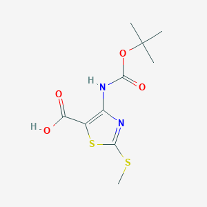 molecular formula C10H14N2O4S2 B2808061 4-[(2-Methylpropan-2-yl)oxycarbonylamino]-2-methylsulfanyl-1,3-thiazole-5-carboxylic acid CAS No. 2035467-81-1