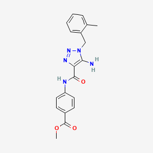 molecular formula C19H19N5O3 B2808063 甲基-4-[[5-氨基-1-[(2-甲基苯基)甲基]三唑-4-羰基]氨基]苯甲酸酯 CAS No. 899940-82-0