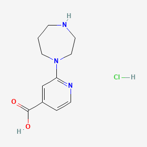 molecular formula C11H16ClN3O2 B2808068 2-(1,4-Diazepan-1-yl)pyridine-4-carboxylic acid hydrochloride CAS No. 1909327-13-4