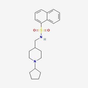 molecular formula C21H28N2O2S B2808069 N-((1-cyclopentylpiperidin-4-yl)methyl)naphthalene-1-sulfonamide CAS No. 953209-52-4