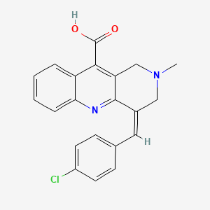 molecular formula C21H17ClN2O2 B2808071 4-[(4-chlorophenyl)methylidene]-2-methyl-1H,2H,3H,4H-benzo[b]1,6-naphthyridine-10-carboxylic acid CAS No. 519151-71-4