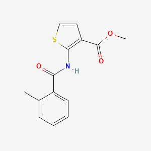 molecular formula C14H13NO3S B2808074 甲基-2-(2-甲基苯甲酰胺)噻吩-3-羧酸酯 CAS No. 864940-26-1