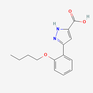 molecular formula C14H16N2O3 B2808079 3-(2-butoxyphenyl)-1H-pyrazole-5-carboxylic acid CAS No. 899710-38-4