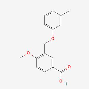 molecular formula C16H16O4 B2808086 4-甲氧基-3-[(3-甲基苯氧基)甲基]苯甲酸 CAS No. 438220-78-1