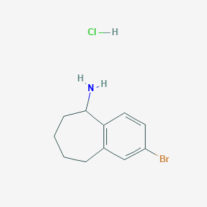 molecular formula C11H15BrClN B2808095 2-bromo-6,7,8,9-tetrahydro-5H-benzo[7]annulen-5-amine hydrochloride CAS No. 1798794-71-4