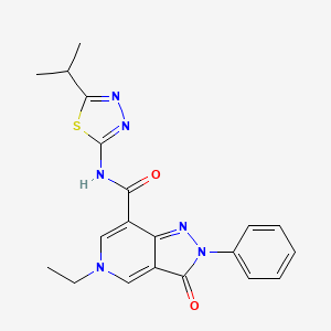 molecular formula C20H20N6O2S B2808096 5-乙基-N-(5-异丙基-1,3,4-噻二唑-2-基)-3-氧代-2-苯基-3,5-二氢-2H-吡唑并[4,3-c]吡啶-7-甲酰胺 CAS No. 921833-27-4