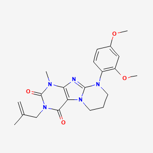 molecular formula C21H25N5O4 B2808103 9-(2,4-dimethoxyphenyl)-1-methyl-3-(2-methylprop-2-enyl)-7,8-dihydro-6H-purino[7,8-a]pyrimidine-2,4-dione CAS No. 876900-49-1