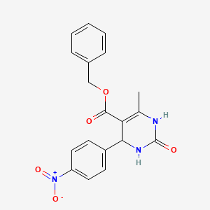 molecular formula C19H17N3O5 B2808108 Benzyl 6-methyl-4-(4-nitrophenyl)-2-oxo-1,2,3,4-tetrahydropyrimidine-5-carboxylate CAS No. 300689-99-0