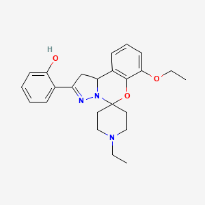 molecular formula C24H29N3O3 B2808109 2-(7'-Ethoxy-1-ethyl-1',10b'-dihydrospiro[piperidine-4,5'-pyrazolo[1,5-c][1,3]benzoxazin]-2'-yl)phenol CAS No. 899983-89-2