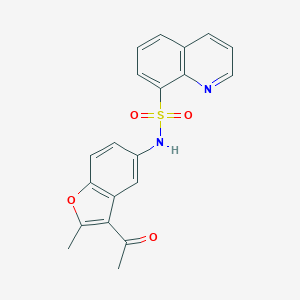 molecular formula C20H16N2O4S B280811 N-(3-acetyl-2-methyl-1-benzofuran-5-yl)-8-quinolinesulfonamide 