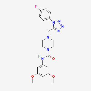 molecular formula C21H24FN7O3 B2808110 N-(3,5-二甲氧基苯基)-4-((1-(4-氟苯基)-1H-四唑-5-基)甲基)哌嗪-1-甲酸酰胺 CAS No. 1040653-01-7