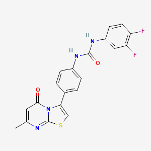 molecular formula C20H14F2N4O2S B2808129 1-(3,4-二氟苯基)-3-(4-(7-甲基-5-氧代-5H-噻唑并[3,2-a]嘧啶-3-基)苯基)脲 CAS No. 1105209-11-7